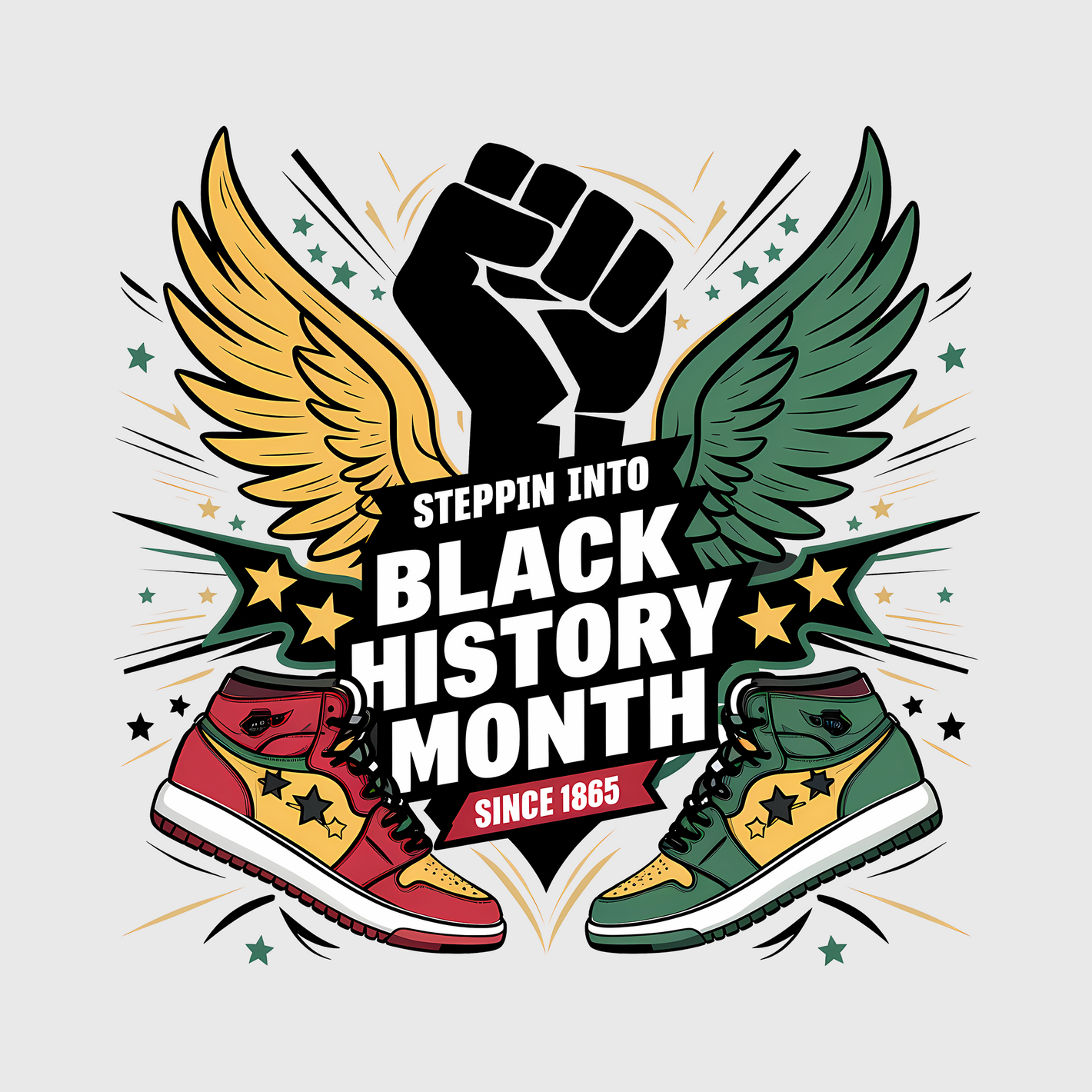 Juneteenth Black History Month Wings Transfer