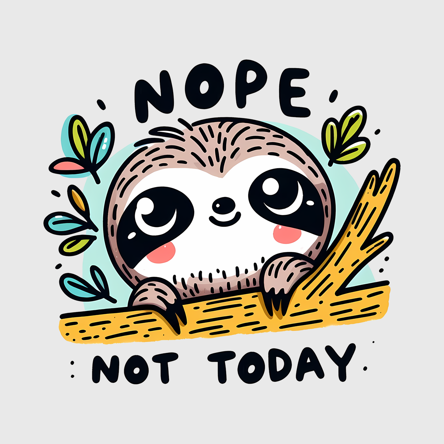 Nope, Not Today (Branch Hugger) Sloth Transfer