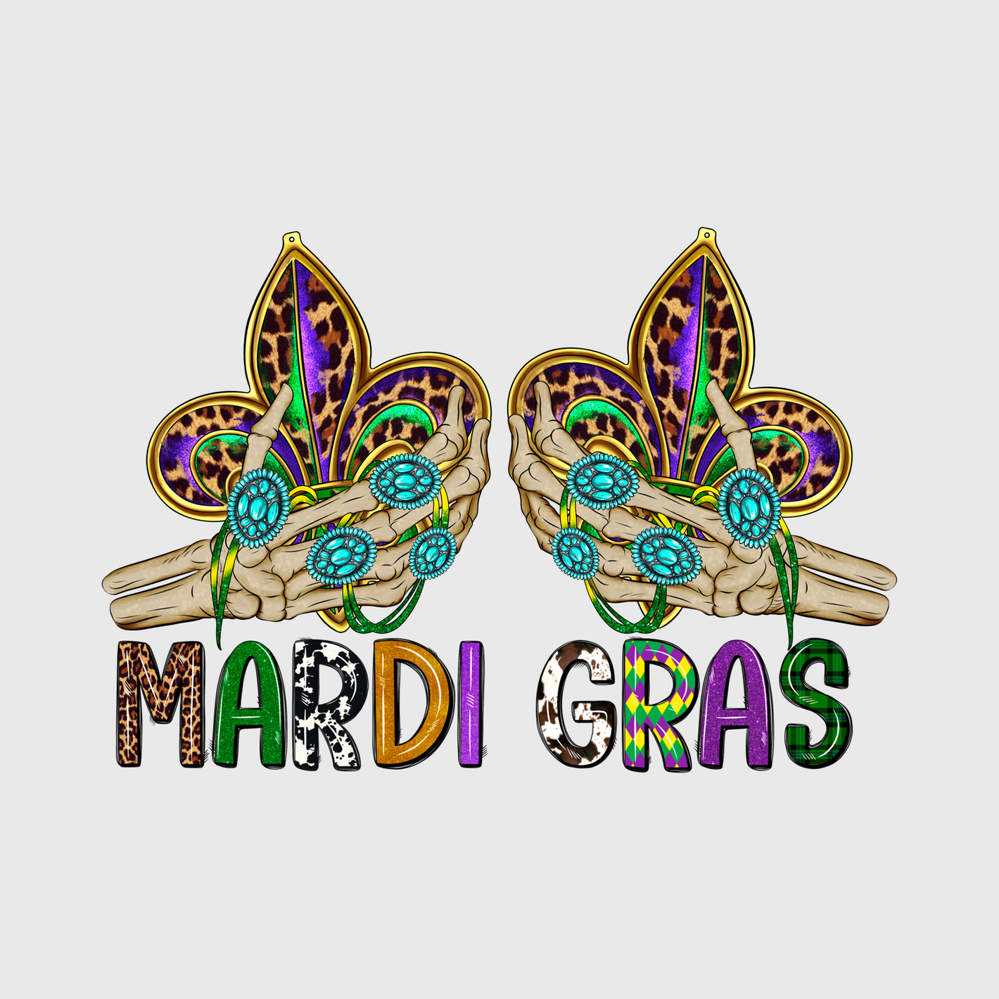 Mardi Gras Butterflies Transfer