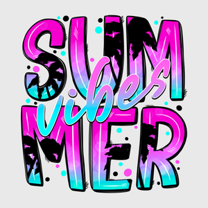 Summer Bold Pink Palms Transfer