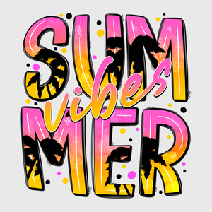 Summer Mixed Letter Palms Transfer