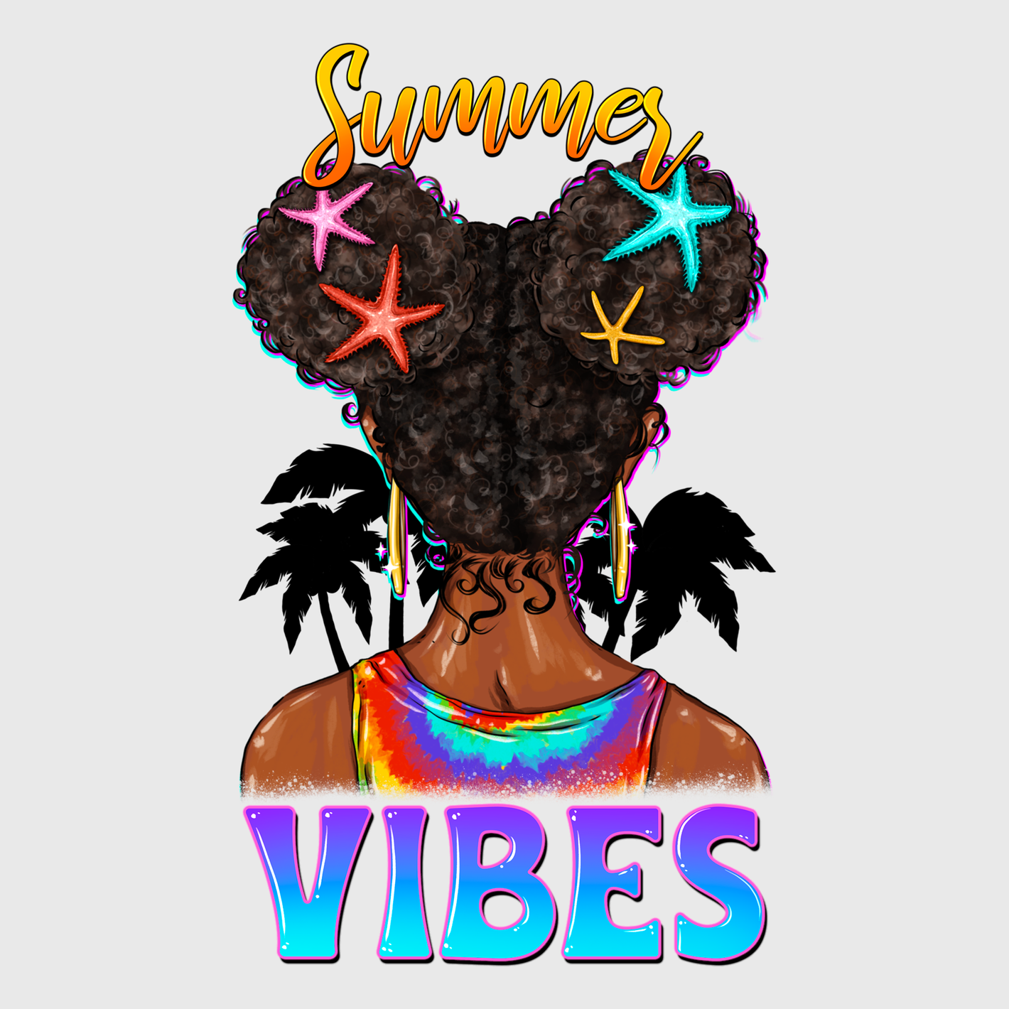 Summer Vibes Girl Shades Transfer