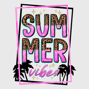 Summer Vibes Pink Script Transfer