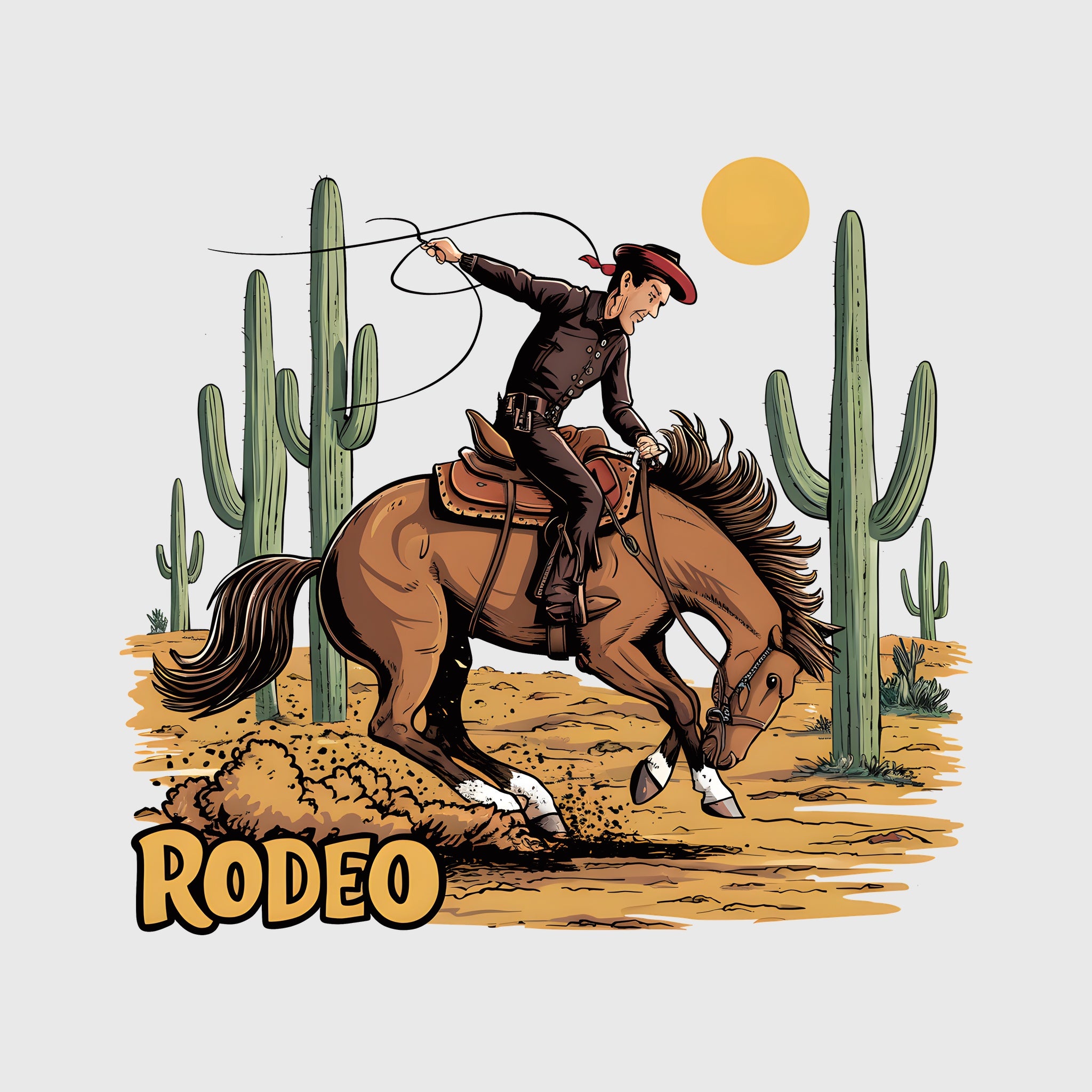 Rodeo Yellow Rider Transfer