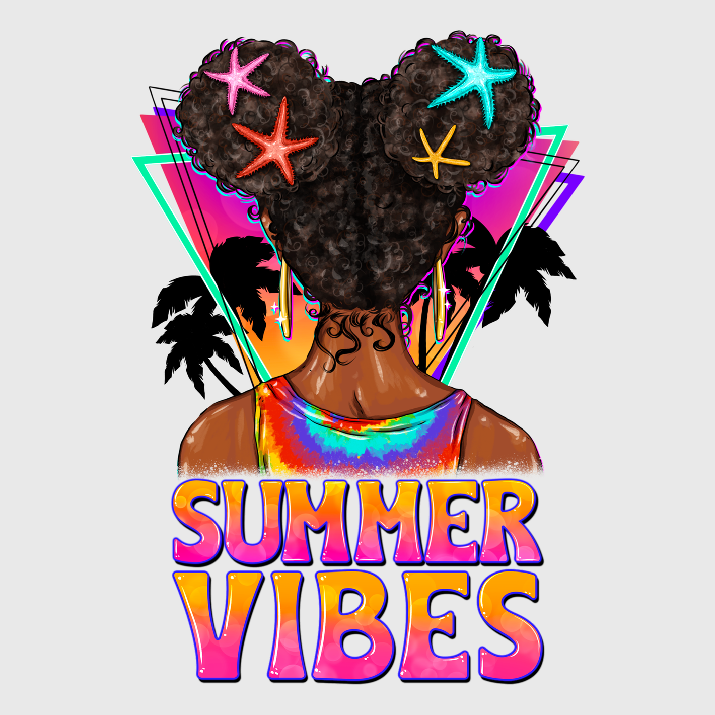 Summer Girl Afro Pride Transfer