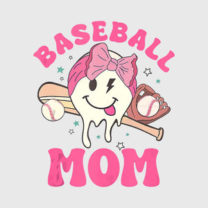 Baseball Smiley Mom Transfer