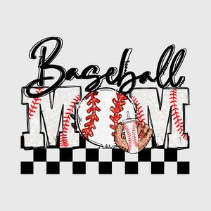 Classic Baseball MOM Checkered Transfer