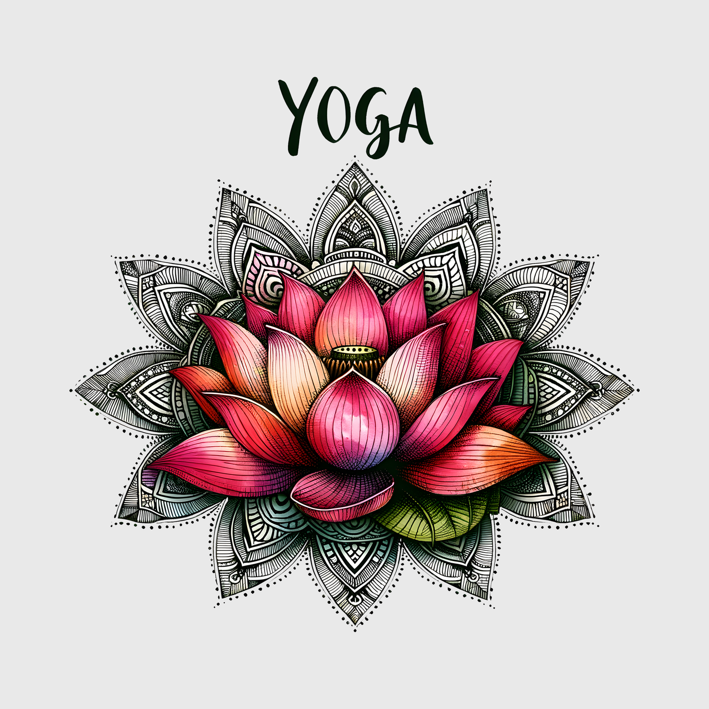 Lotus Yoga Floral Transfer