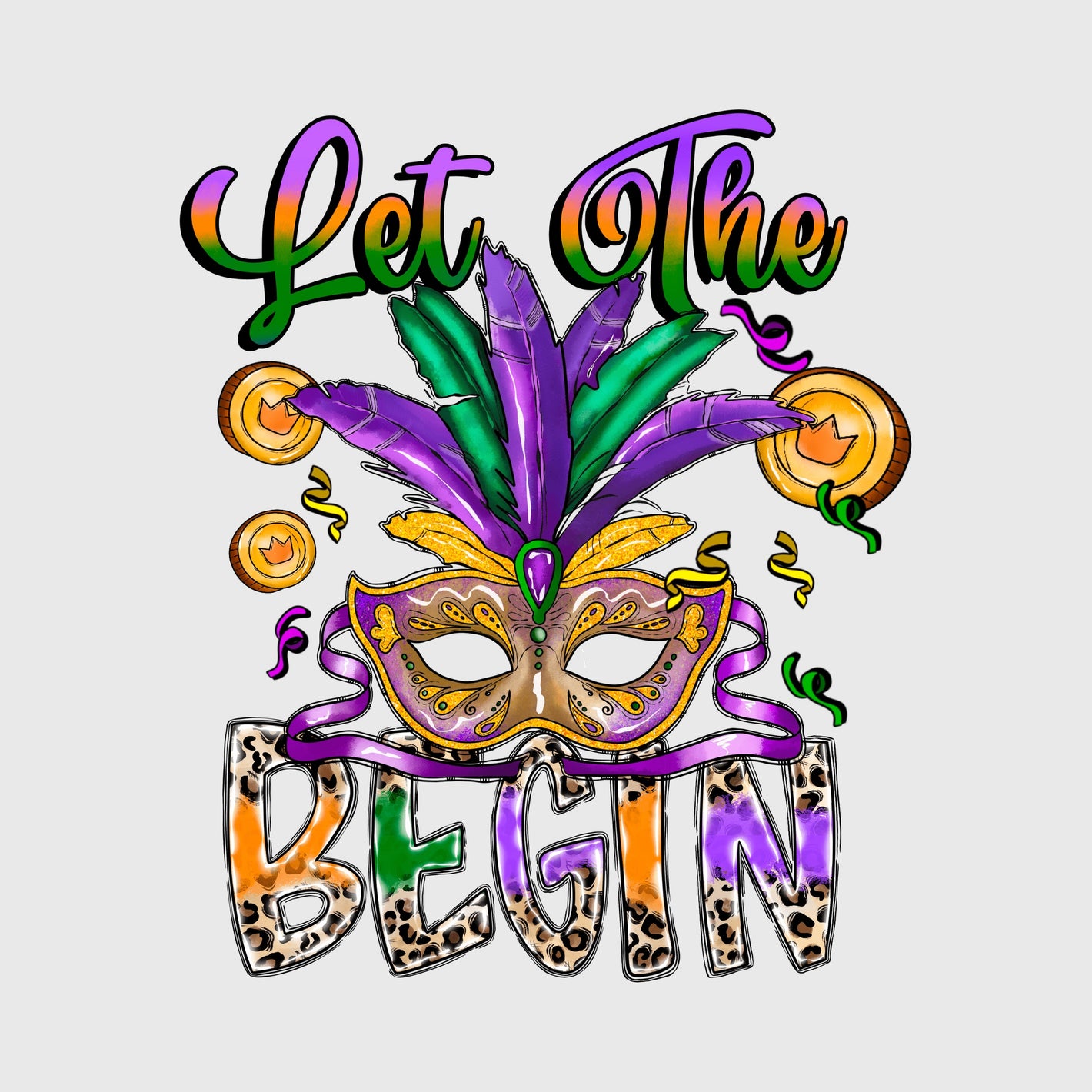 Let the Begin Mardi Mask Transfer