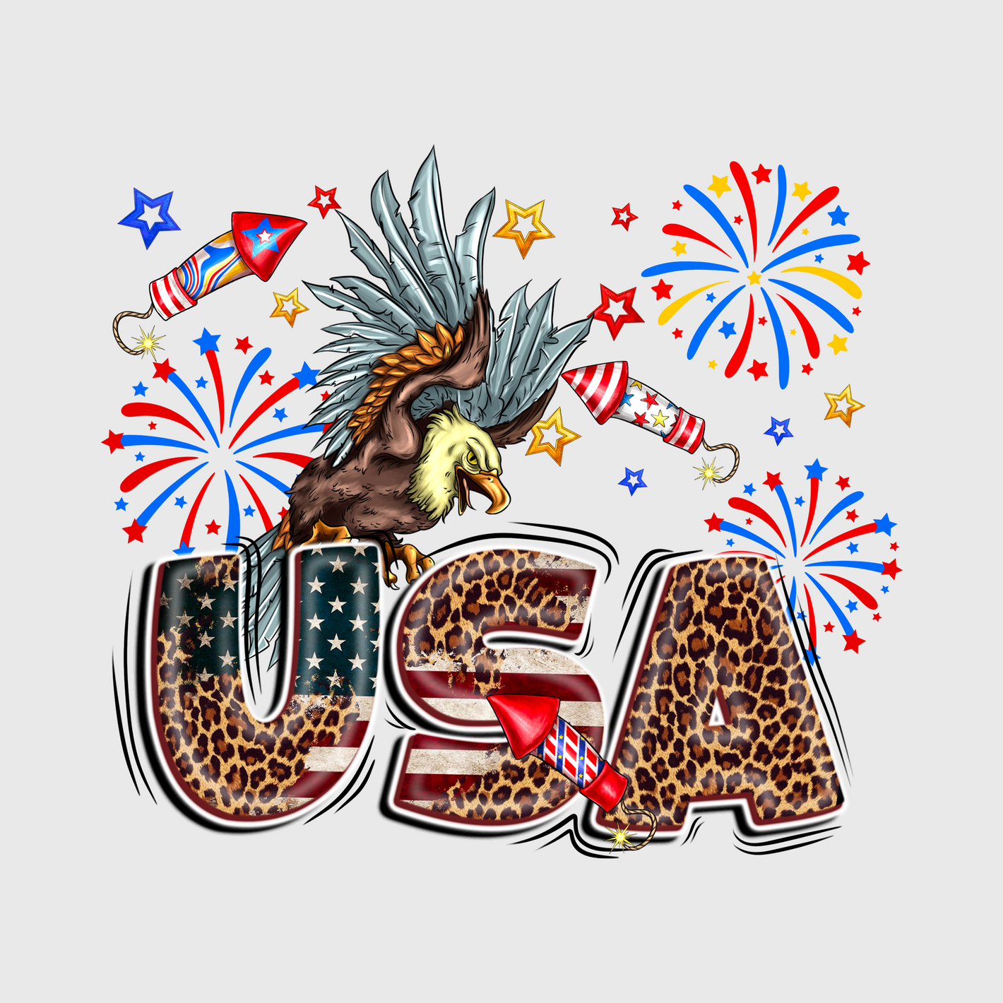 Bald Eagle Patriotic USA Transfer