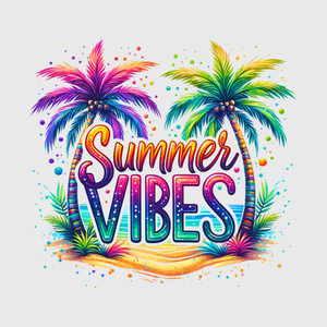 Summer Vibes Rainbow Palms Transfer