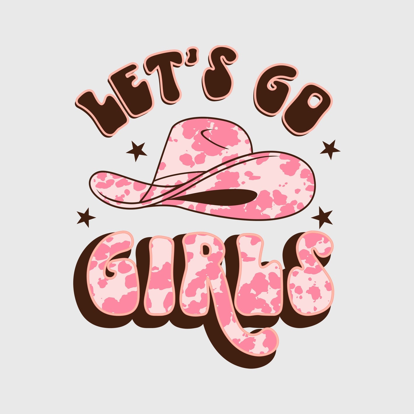 Let’s Go Girls Pink Hat Transfer