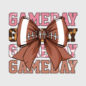 Game Day Bow and Football Transfer