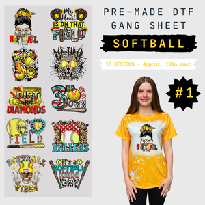 Softball Pre-Made Gang Sheet - 1