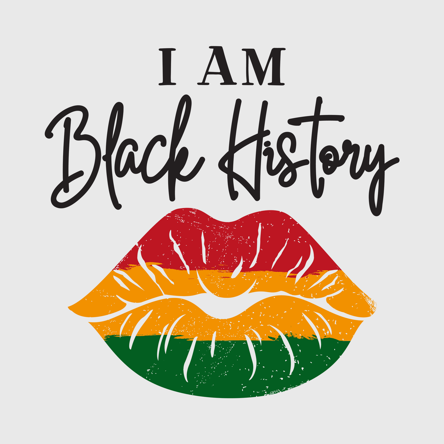 I Am Black History Bold Lips Transfer