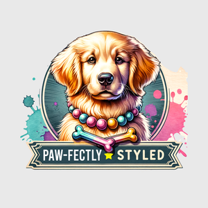 Paw-Fectly Styled Golden Labrador Transfer