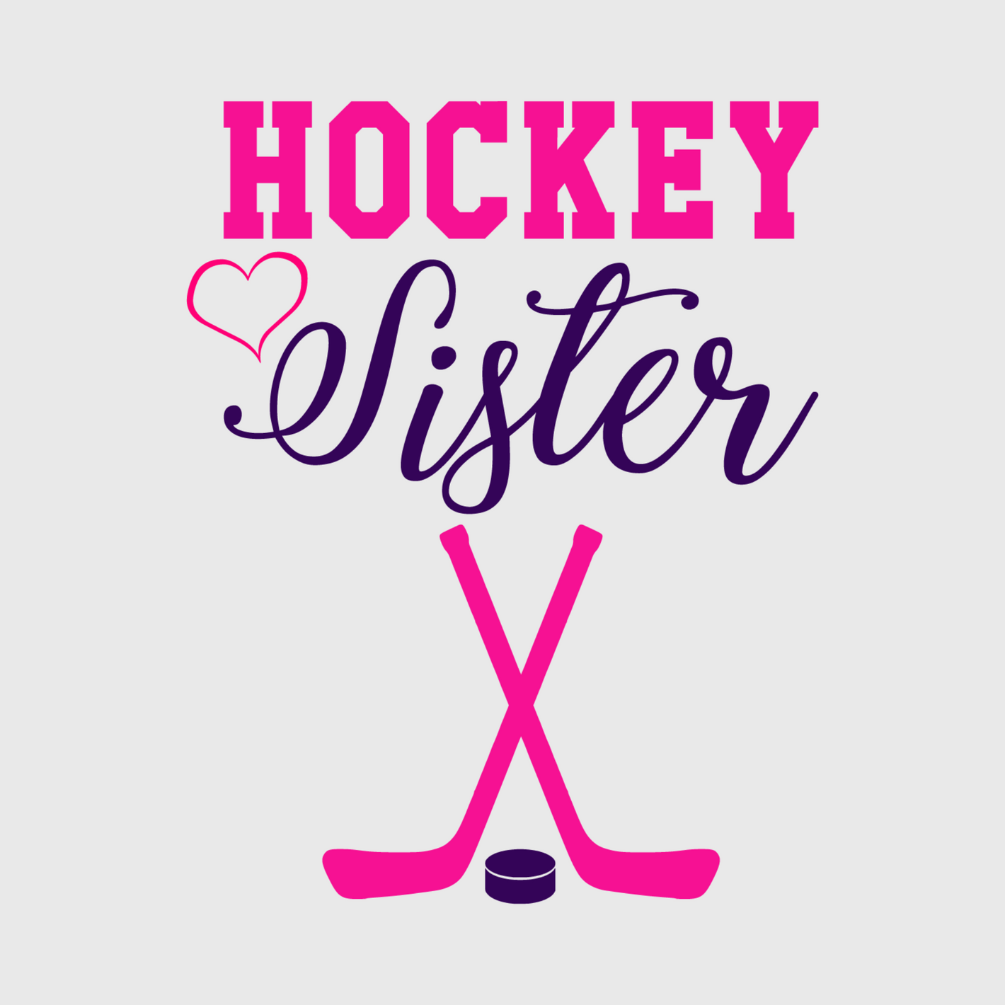 Hockey Sister Cross Sticks Transfer