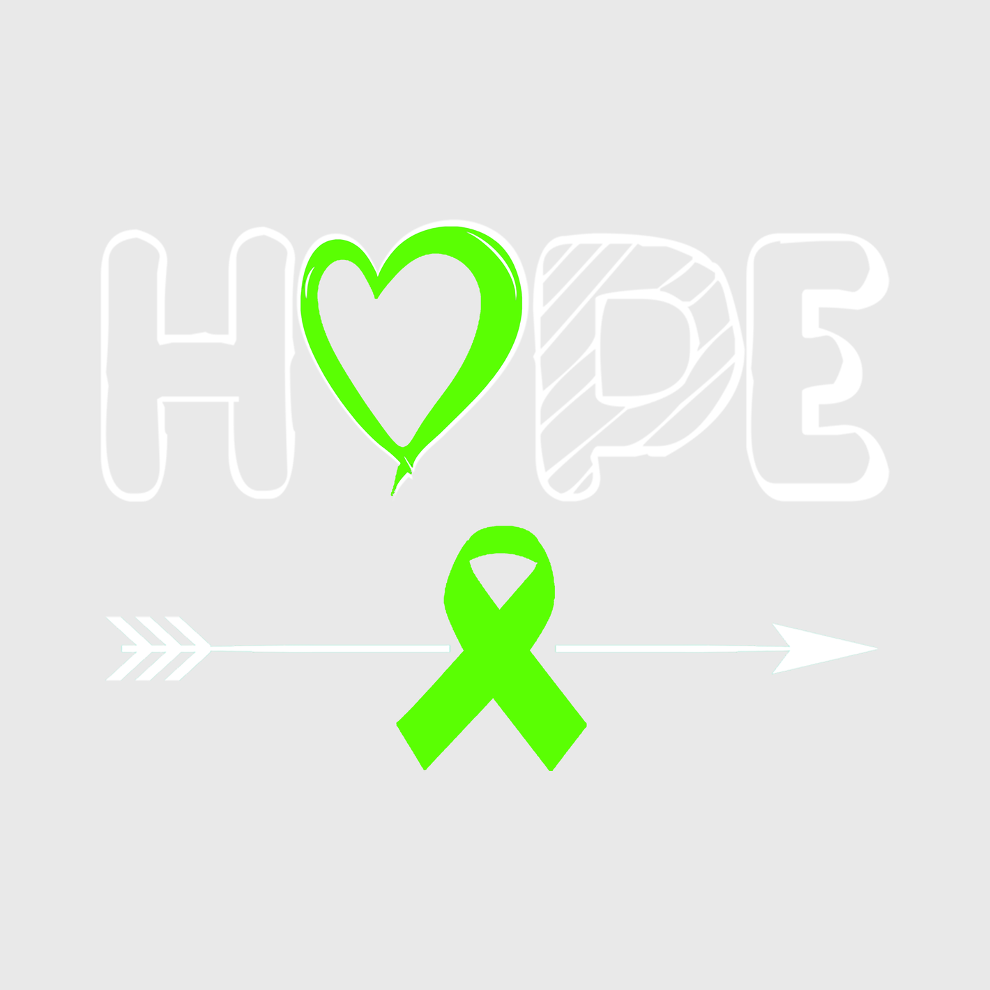 Hope Heart Ribbon Transfer