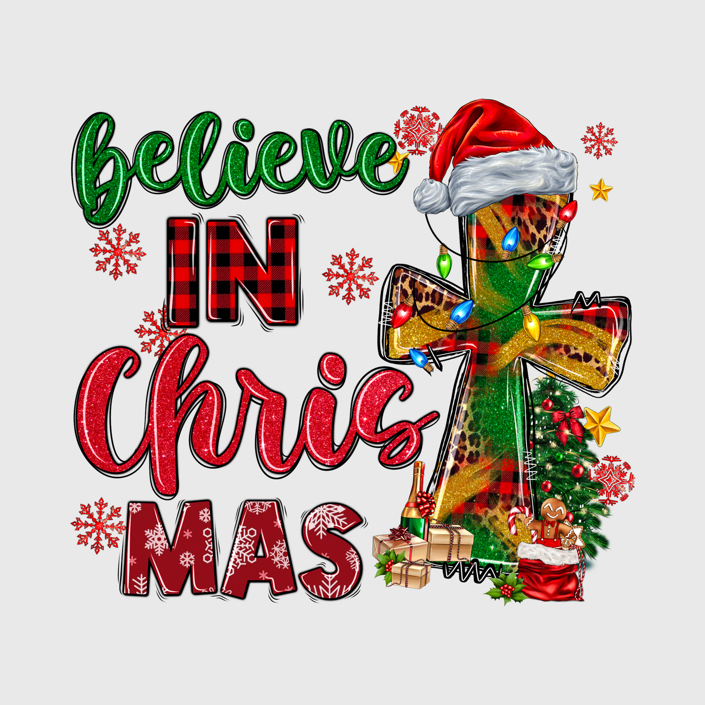 Believe in Christmas Cross Transfer