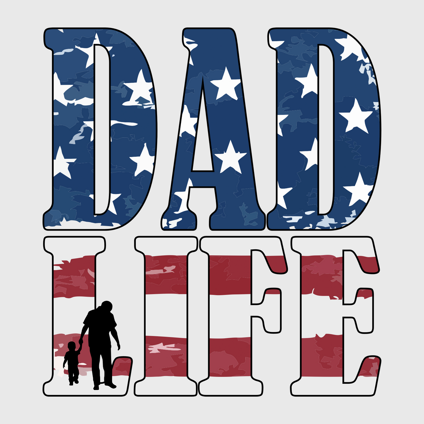 Dad Life American Flag Transfer