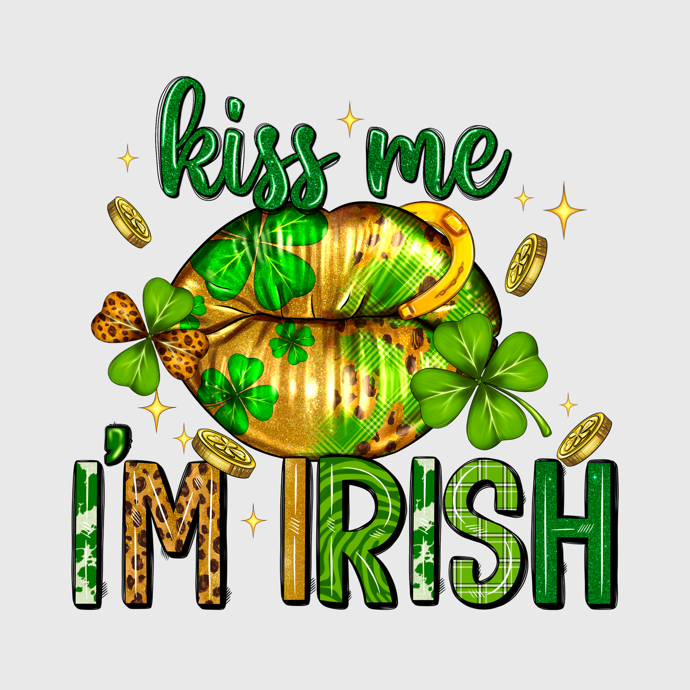 Kiss Me I’m Irish Shamrock Transfer