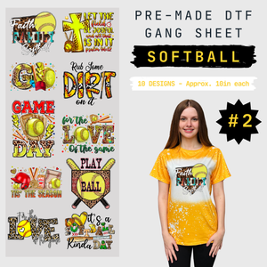 Softball Pre-Made Gang Sheet - 2