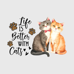 'Life is Better with Cats' Transfer