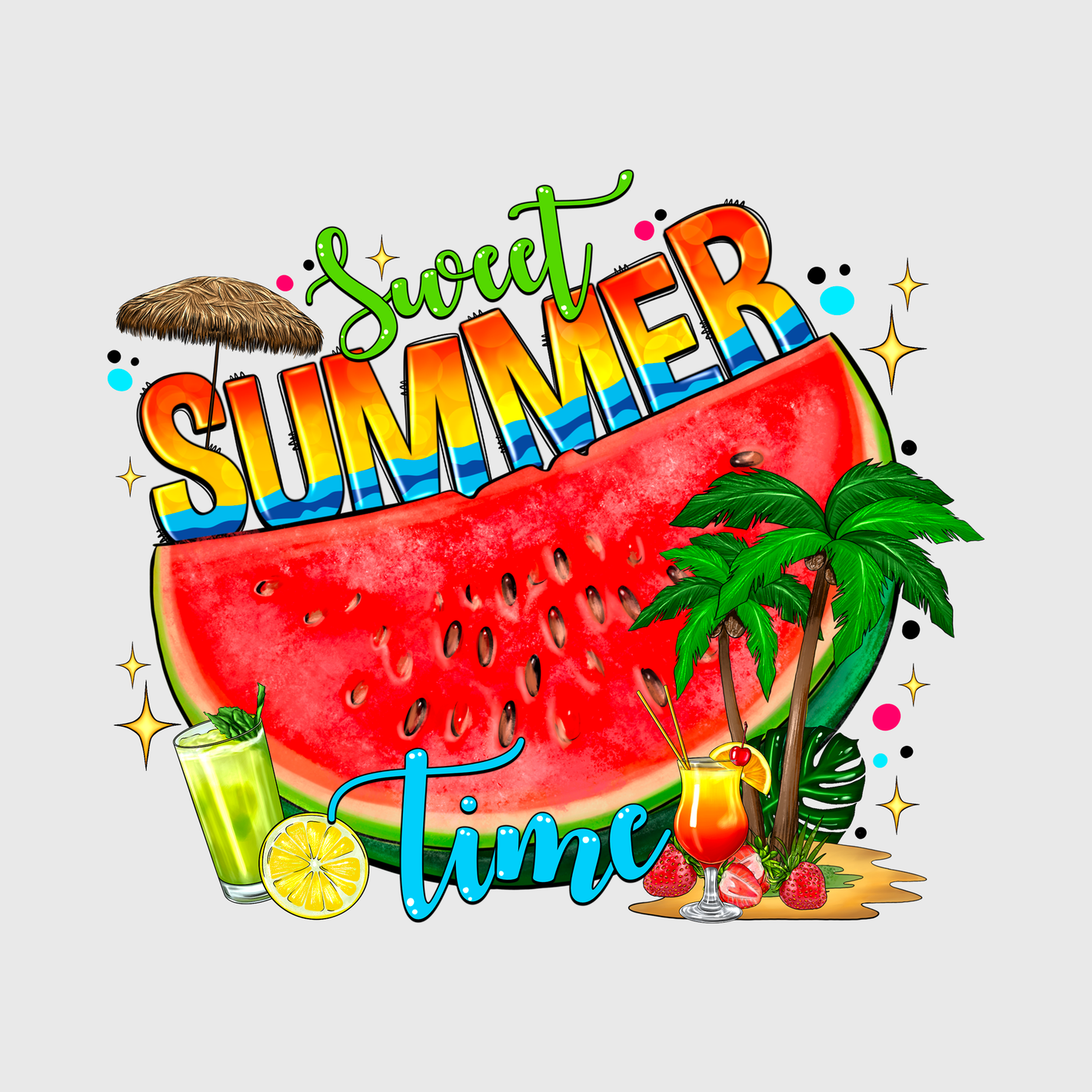 Summer Watermelon Splash Transfer
