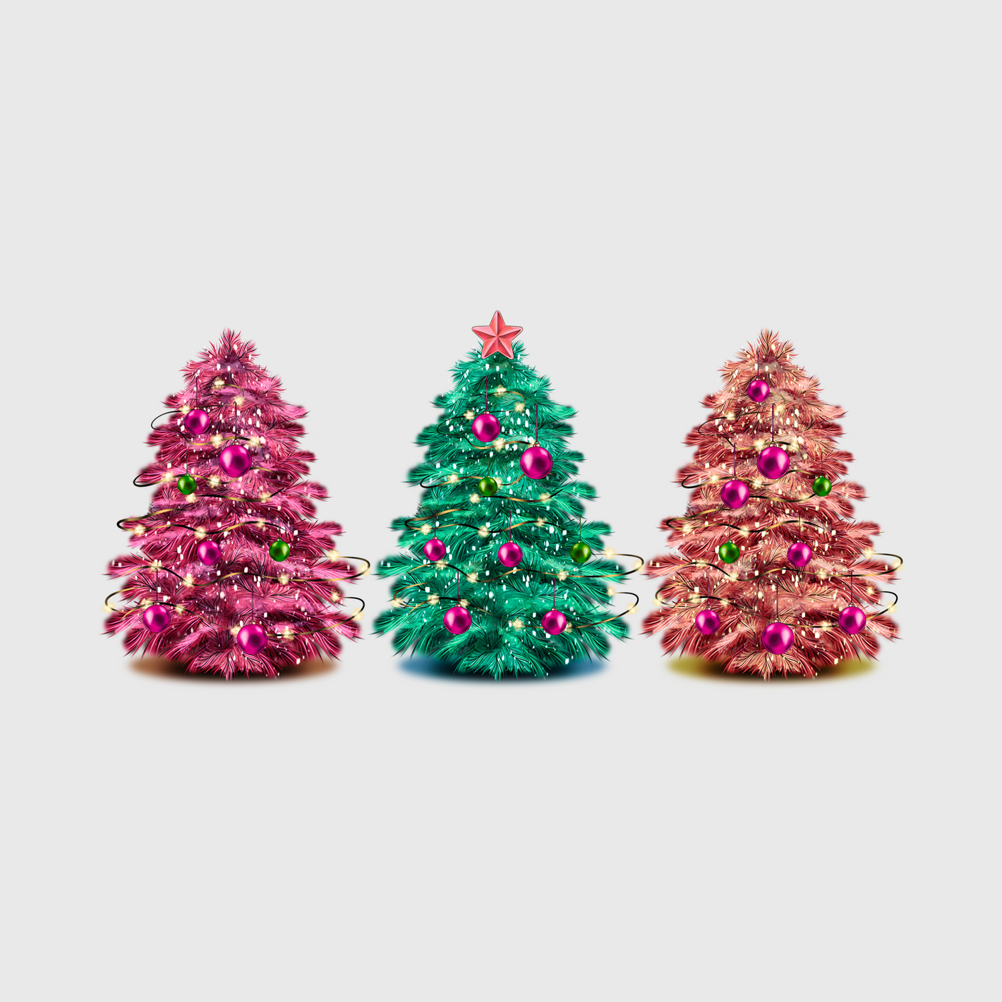 Holiday Christmas Trees Transfer