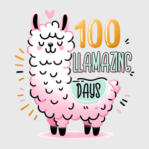 100 Llamagical Pink Days Transfer