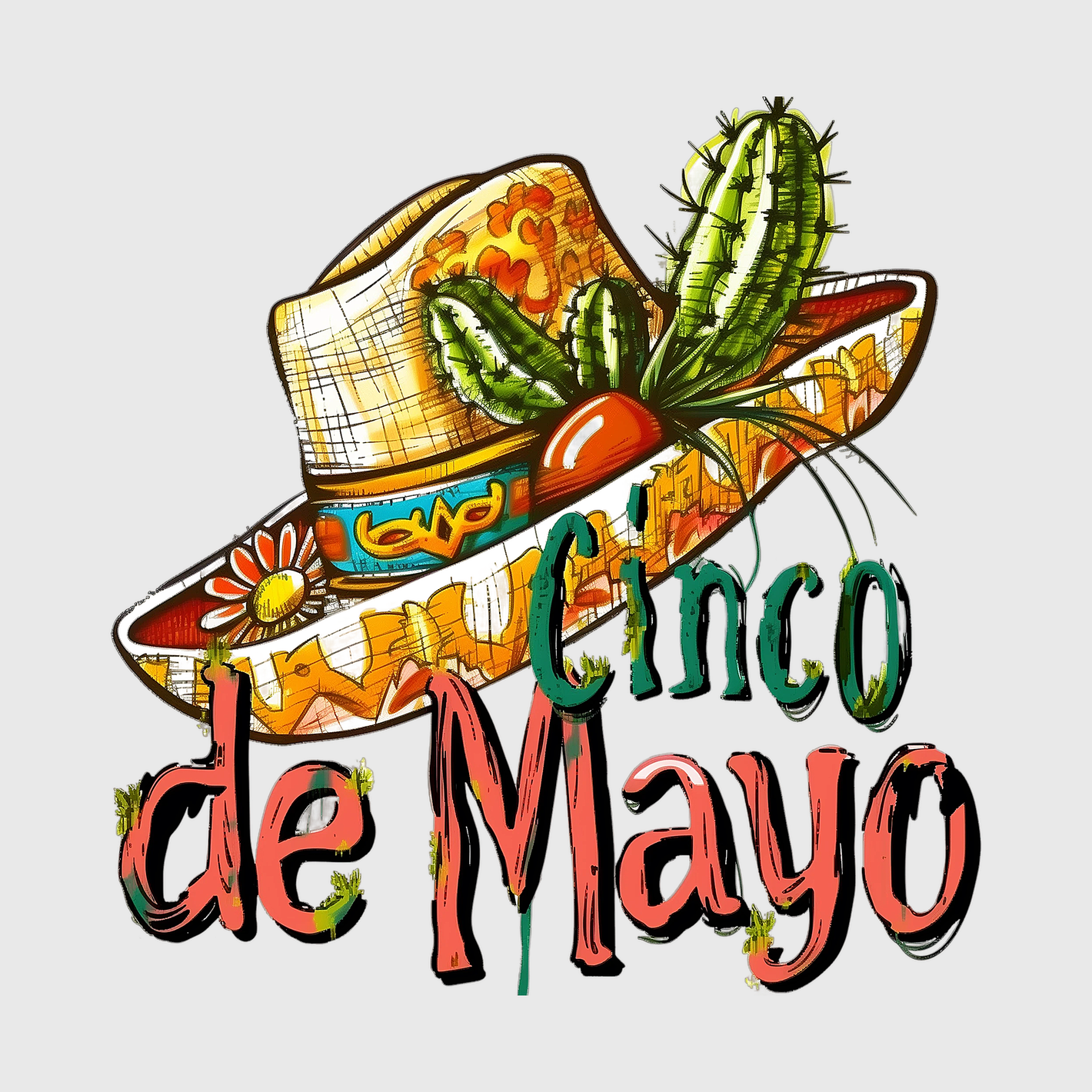 Cinco de Mayo Festive Hat Transfer