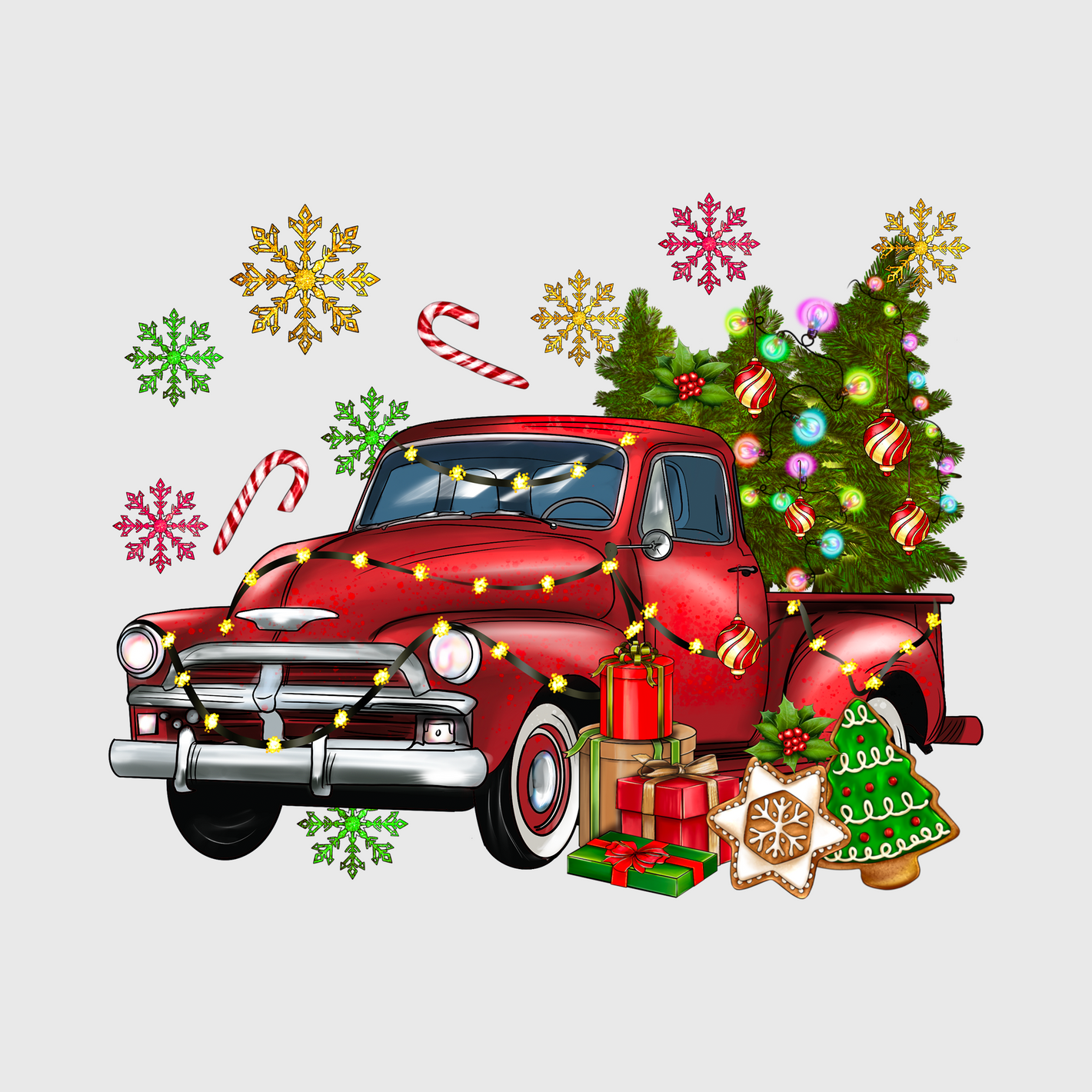 Red Truck Christmas Transfer