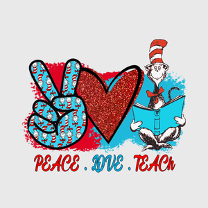 Peace, Love, Teach Hand Signs Transfer