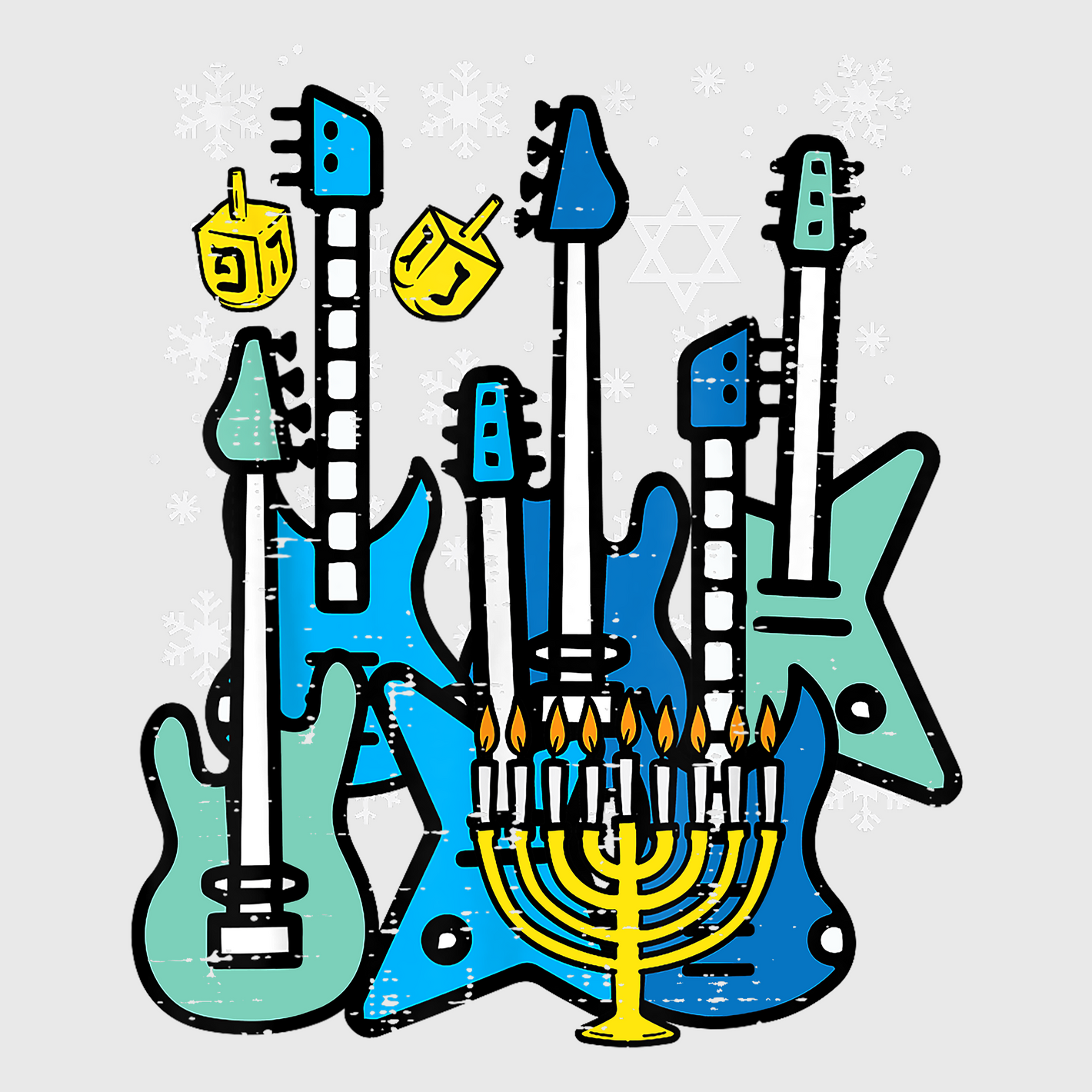 Guitar Menorah Band Transfer