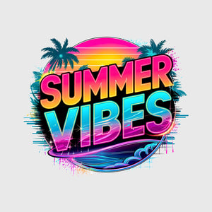 Summer Vibes Neon Circle Transfer