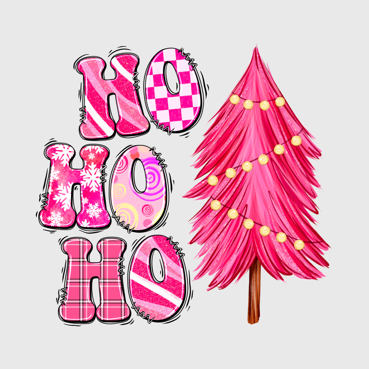 No Ho Ho Pink Christmas Transfer