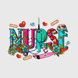 Nurse Floral Art Transfer