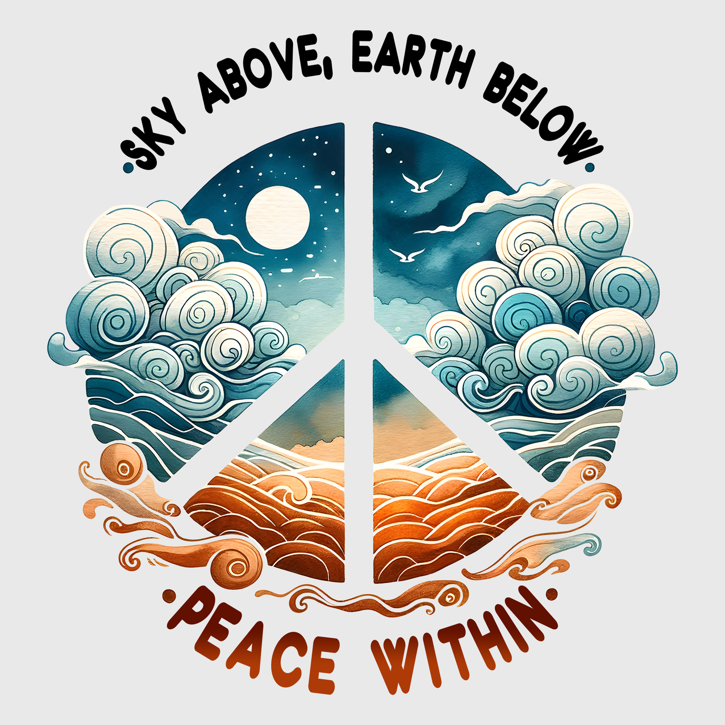 'Sky Above Earth Below Peace Within' Transfer