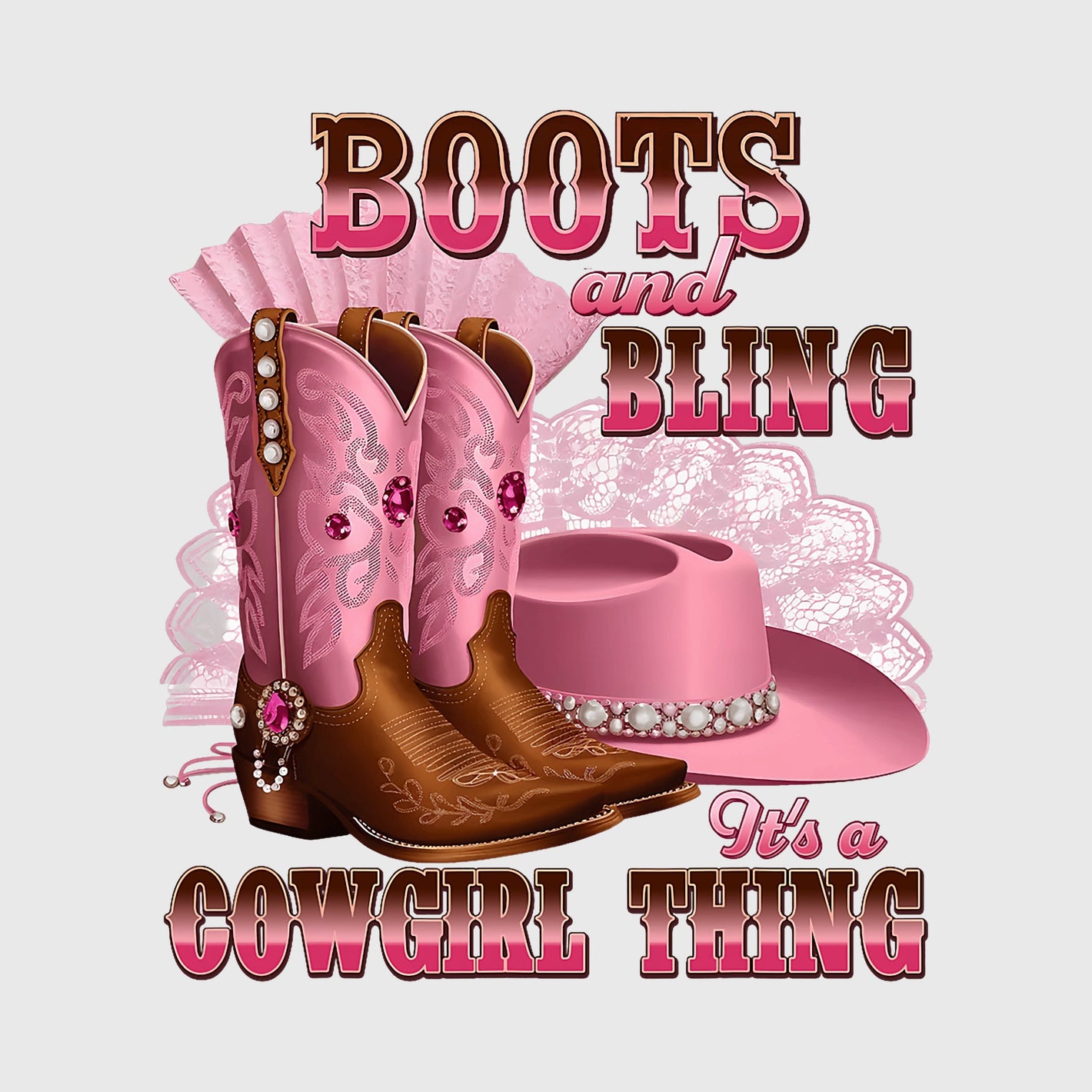 Pearl Pink Rodeo Transfer
