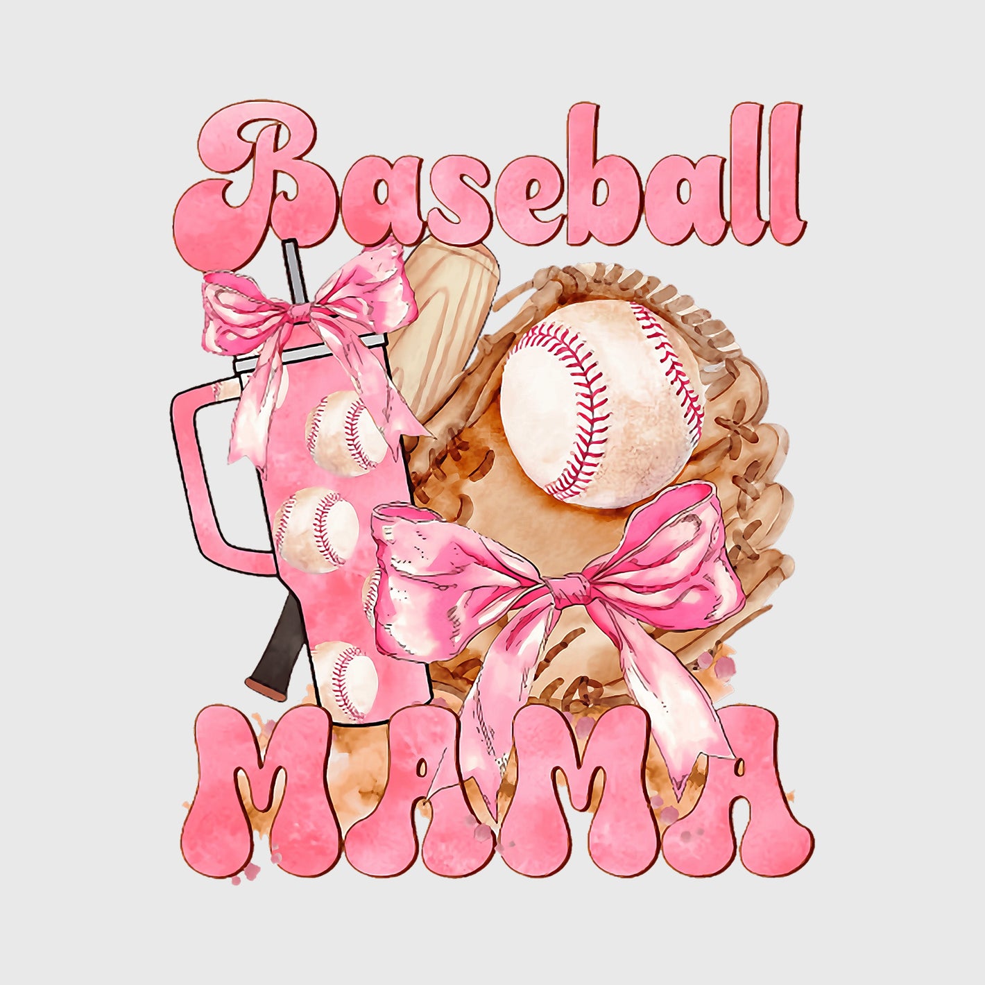 Blush Baseball Mama Transfer