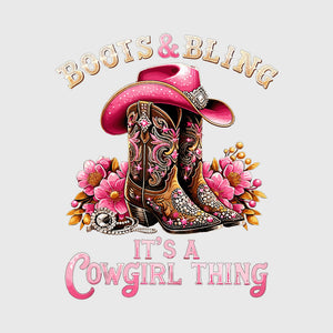 Floral Bling Boots Transfer