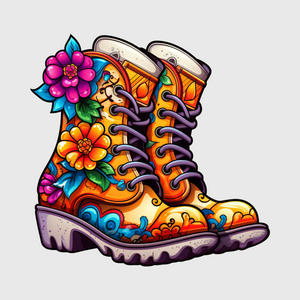 Floral Combat Boots Transfer