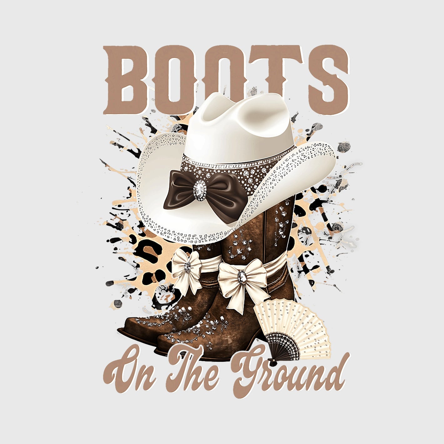 Ivory Bling Western Transfer