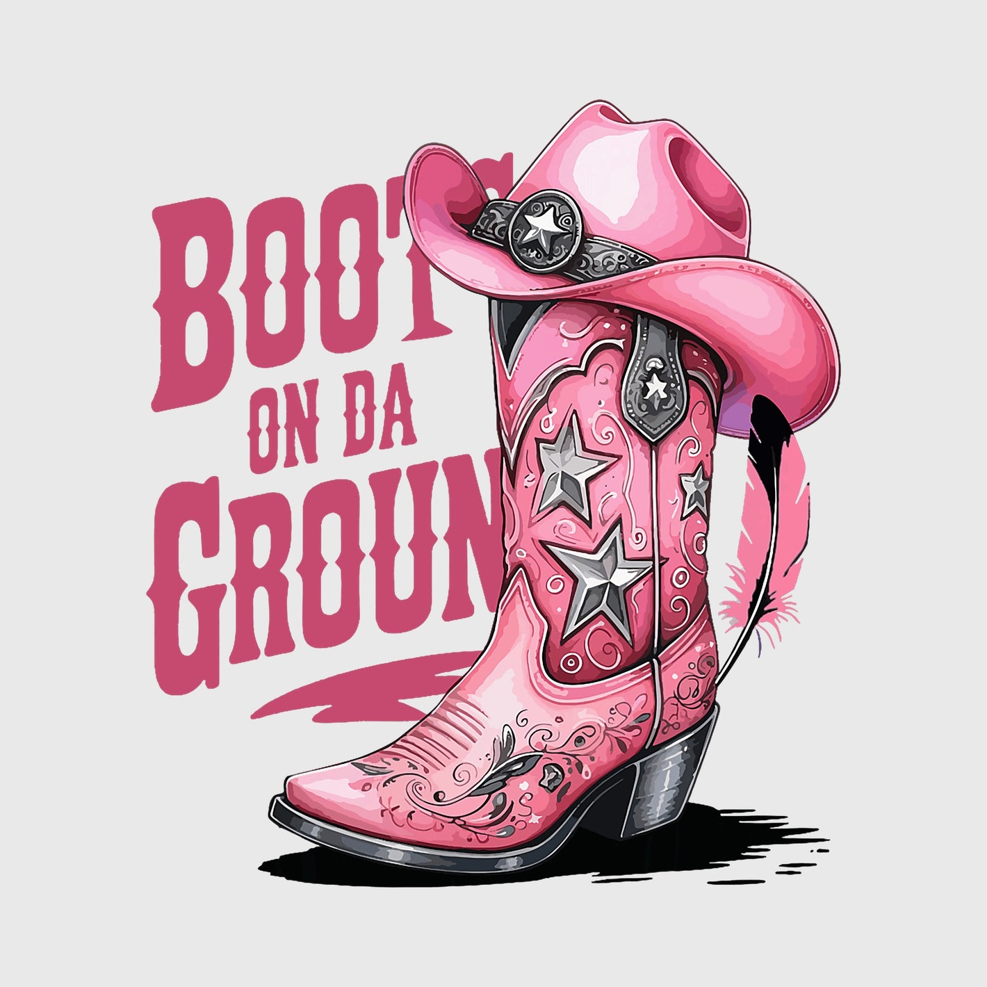 Pink Star Cowgirl Transfer