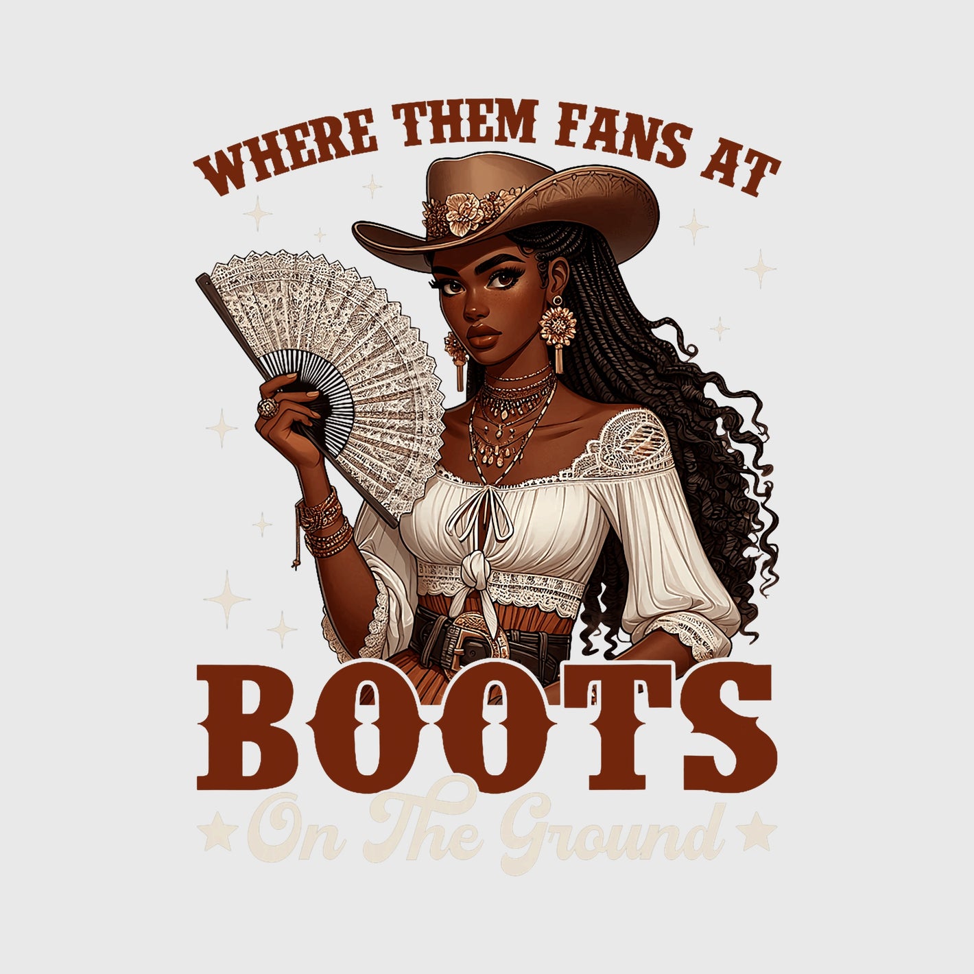 Rustic Fan Cowgirl Transfer