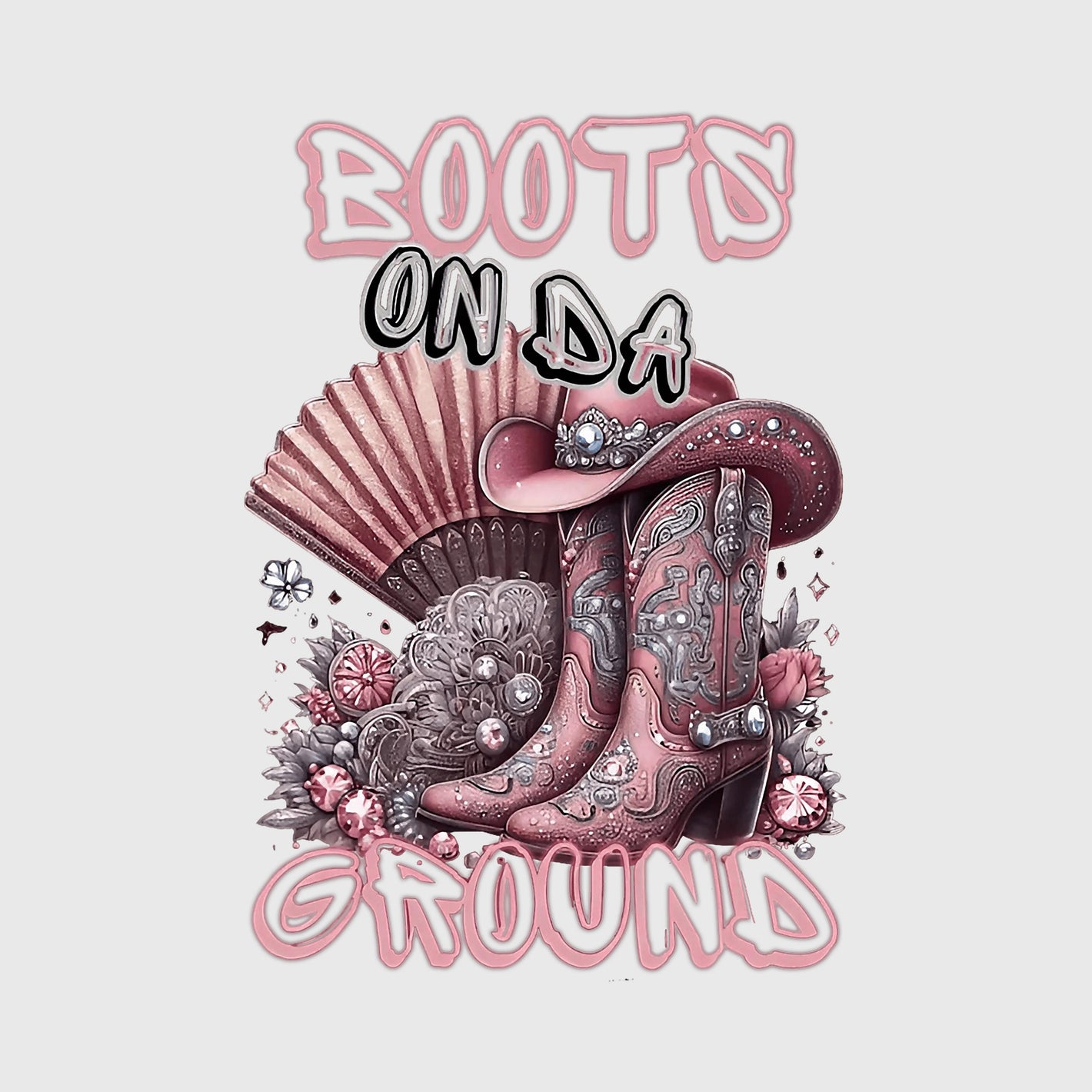 Blush Fan Glam Transfer