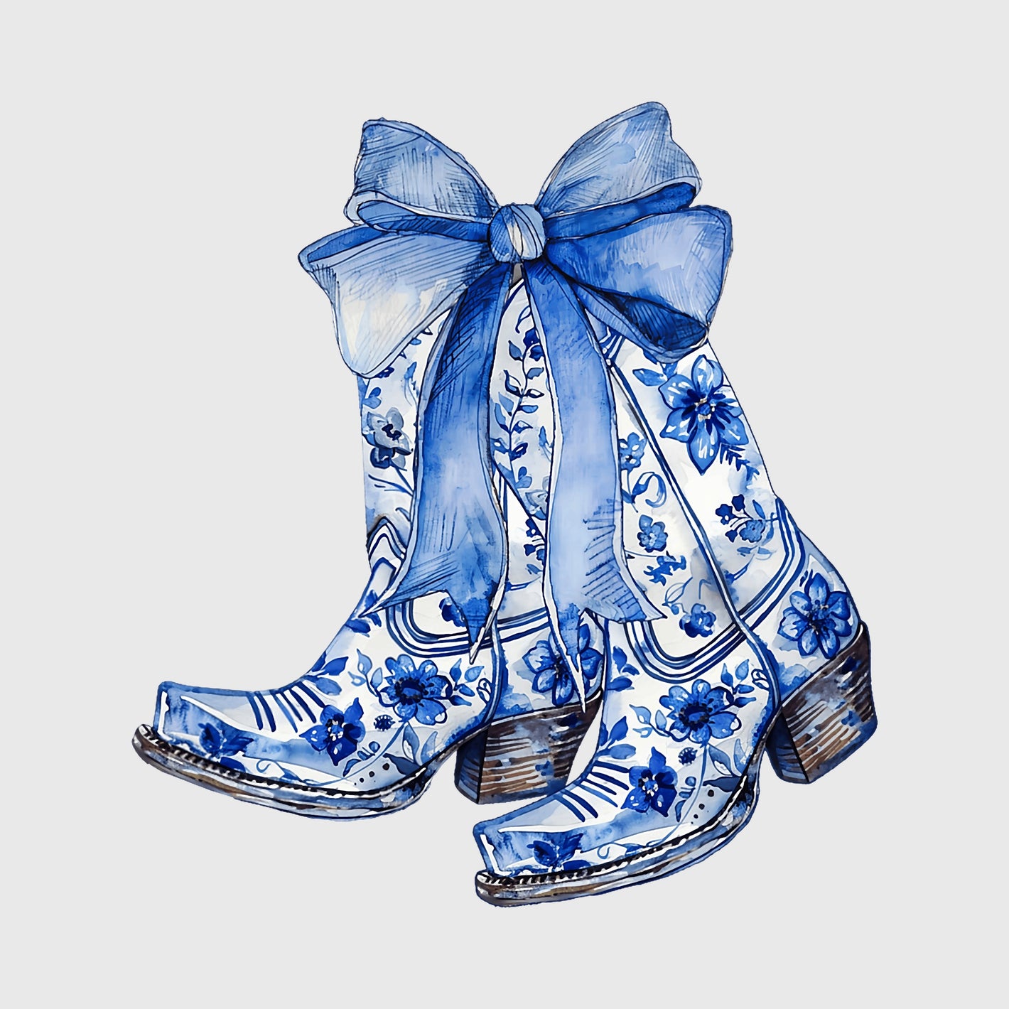 Blue Blossom Boots Transfer