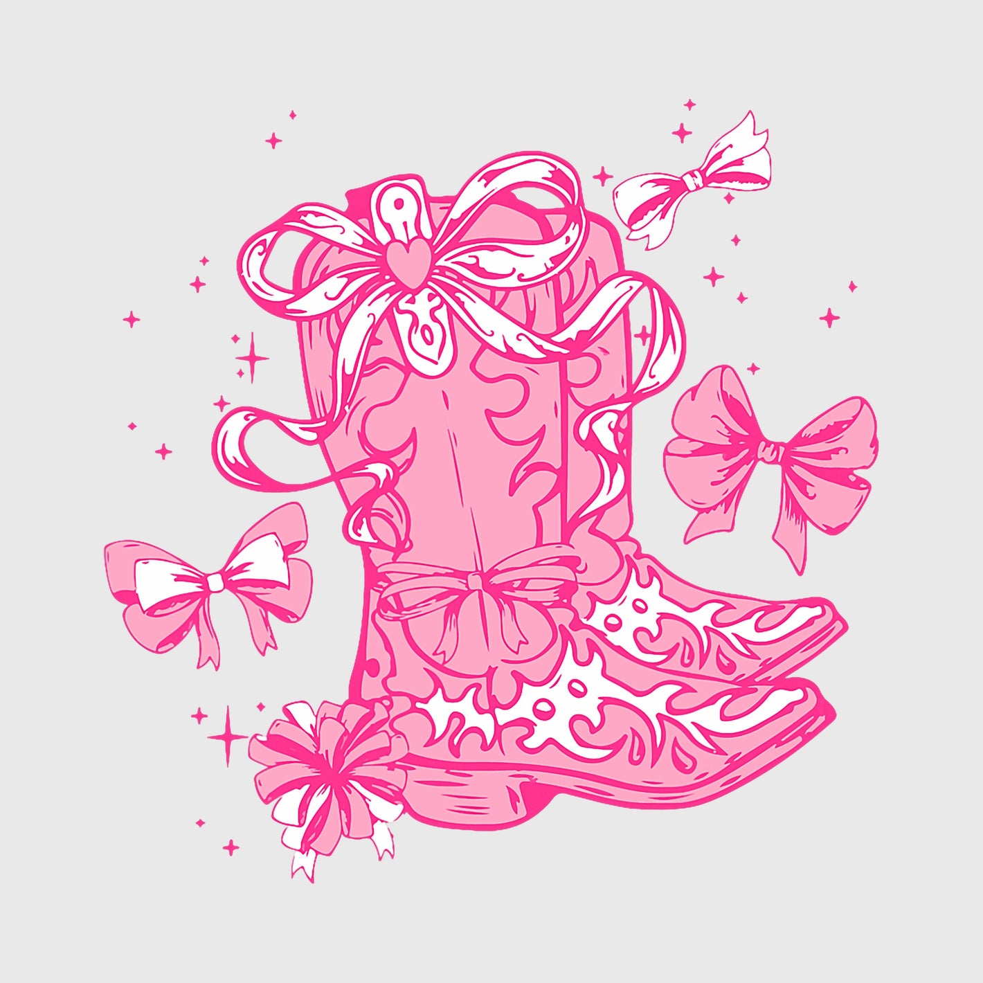 Pink Bow Boots Transfer