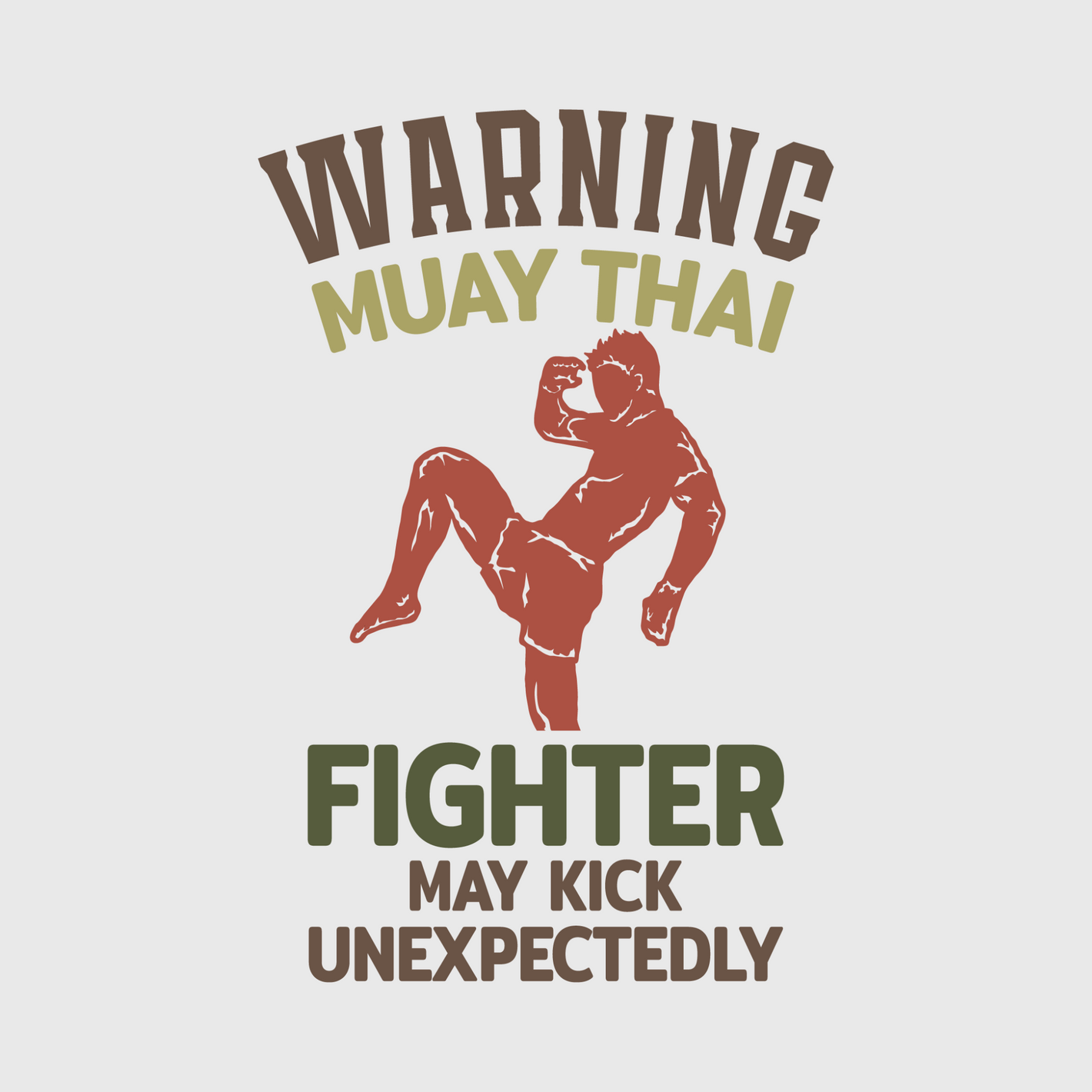 Warning Muay Thai Fighter Transfer