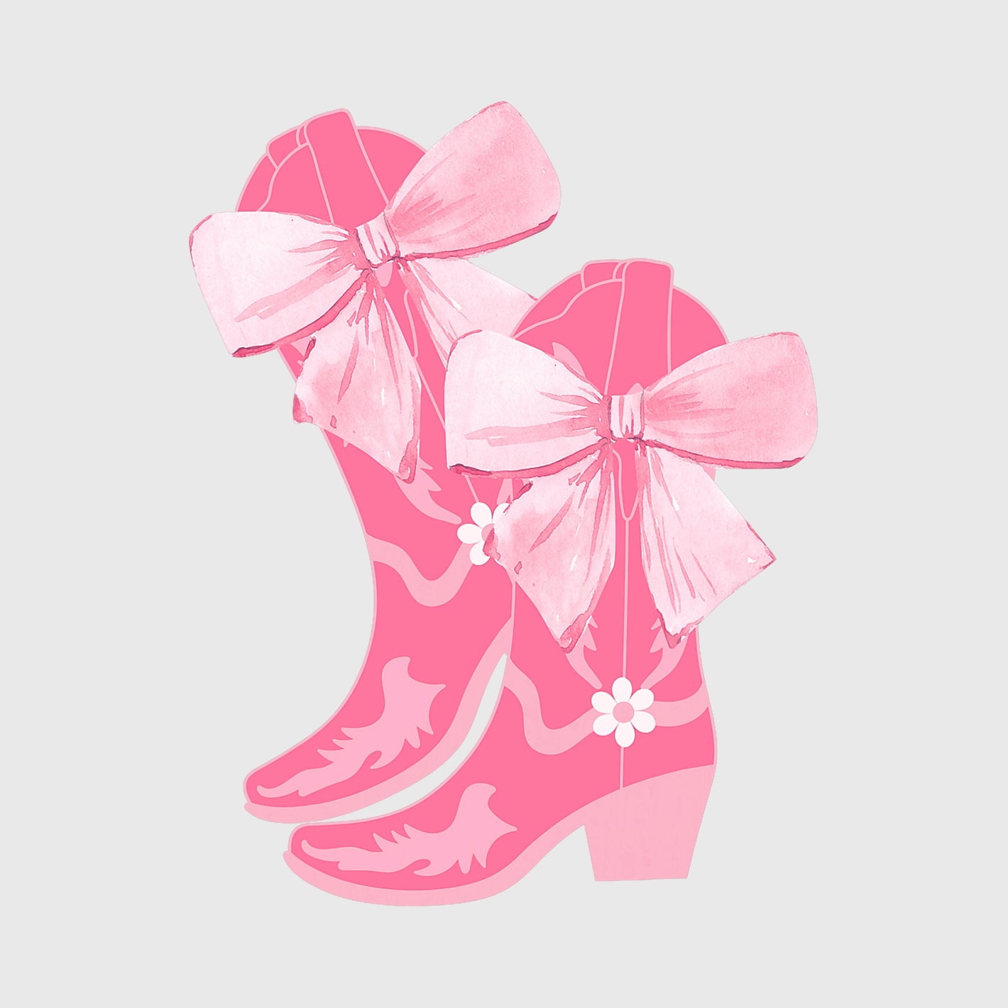 Pink Bow Western Transfer